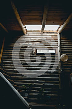 Vertical shot of a wooden house