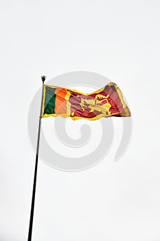 Vertical Sri Lanka state flag on uniform background