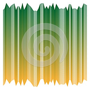 Vertical stripe pattern. Green orange blend. Abstract lines Vector. Gradient background element.