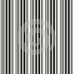 Vertical stripes seamless pattern. Simple black and white vector lines texture