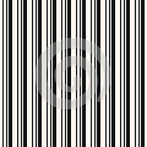 Vertical stripes seamless pattern. Simple black and white vector lines texture