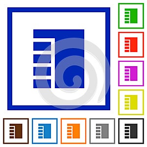 Vertical tabbed layout active flat framed icons photo