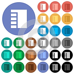 Vertical tabbed layout active round flat multi colored icons photo
