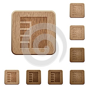 Vertical tabbed layout active wooden buttons photo