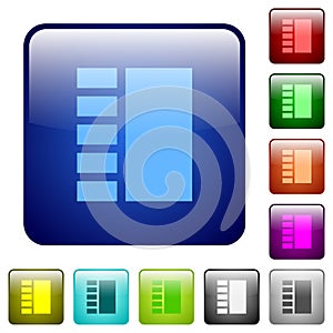 Vertical tabbed layout color square buttons photo