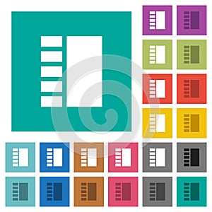Vertical tabbed layout square flat multi colored icons photo