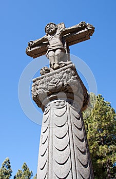Vertical tejeda cross in canary islands photo