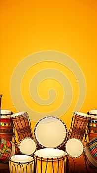 Vertical Template with African Drums and Space for Personalized Text photo