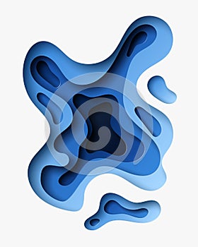 Vertikálne šablóna  trojrozmerný abstraktné znížiť modrý vlny. vektor dizajn rozmiestnenie 