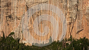 Vertical Texture Lines On Big Wall Along The North Rim Of Grand Canyon