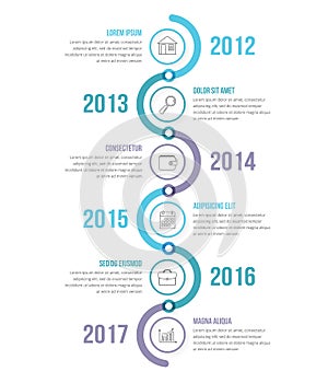 Vertical Timeline Infographics Template