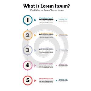 Vertical timeline infographics template with arrows, text, Numbers and 4 options or steps  Infographics for business concept or f