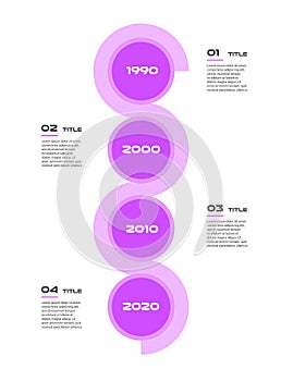 Vertical timeline Steps infographics - can illustrate a strategy, workflow or team work, vector flat color, business