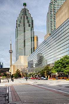 Vertical Toronto scene with CN tower in background