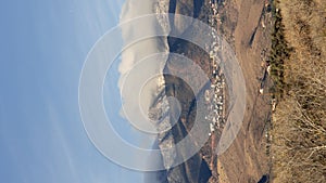 Vertical Video Rolling Clouds over the Town of Jerome Arizona