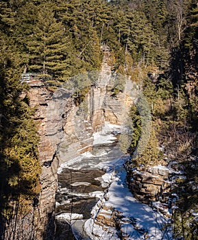 Vertical view of Ausable Chasm Gorge