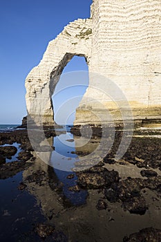 Vertical view of Etretat Aval cliff