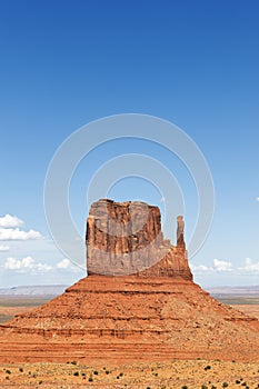 Vertical view of famous Monument Valley