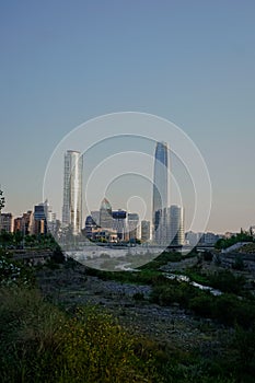 Vertical View of the financial center of Santiago de Chile photo