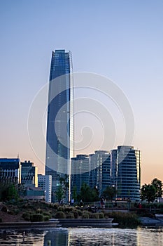 Vertical View of the financial center of Santiago de Chile photo