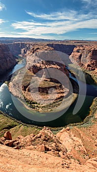 Vertical view of Horse Shoe Bend