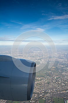 Vertical View of Landscape Taken from an Airplane in Fligth and