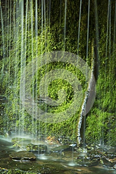 Vertical view of rivulets at Wadsworth Falls, Middlefield, Conne