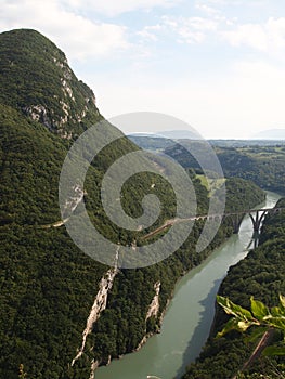 Vertical view of the swiss mountains