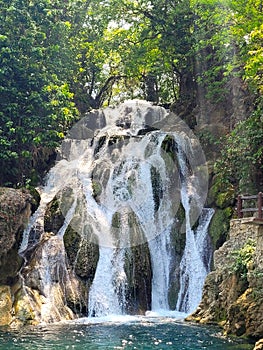 Vertical view of the Tamasopo waterfalls in San Luis Potosi photo