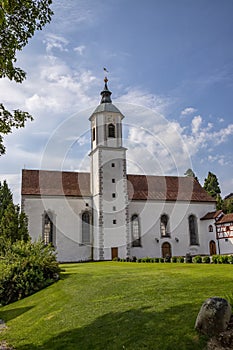 Vertical view to the cathedral of Zeil Castle photo