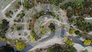 Vertical view of unique river flow