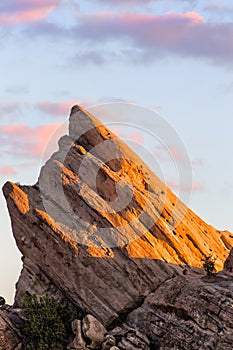 Vertical View of Vasquez Rocks at Sunset