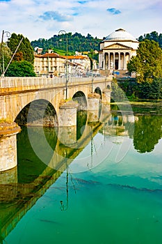 Vertical view of Vittorio Emanuele I bridge and Great Mother of