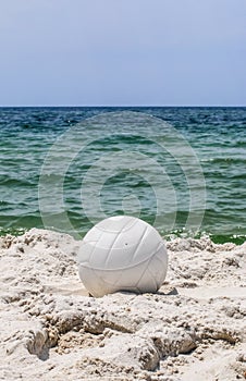 Vertical View of Volleyball on the Beach