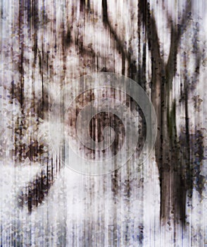 Vertical vivid crystallized tree dramatic abstraction