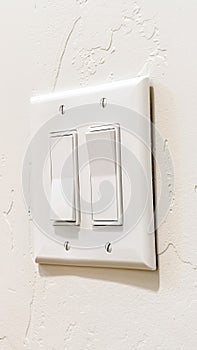 Vertical Wall mounted electrical rocker light switch with multiple flat broad levers