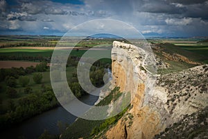 Vertical walls next to the river