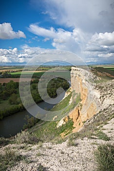 Vertical walls next to the river