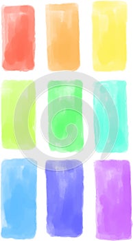 Vertical watercolor style colorful background set