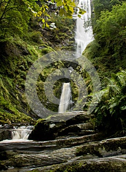 Vertical waterfall in Wales