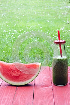 Vertical watermelon smoothy