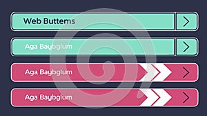 Vertical Web Button Set with Text Labels, vector design Generative AI