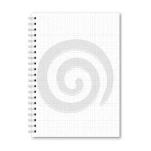 Vertical white metallic silver spiral bound blank copybook cell lined