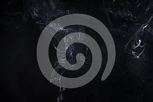 Vertical white smoke of aromastick