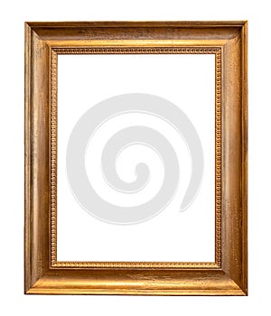 Vertical wide simple golden picture frame cutout