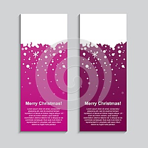 Vertical Winter Banner Stickers, Price Tag Label.
