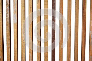 Vertical wooden sticks isolate on white background