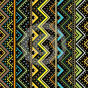 Vertical zig zag made by dots and lines, seamless background photo
