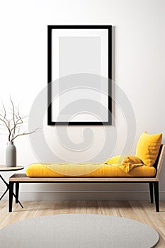 Verticle frame wall art mockup modern living room wall art display photo