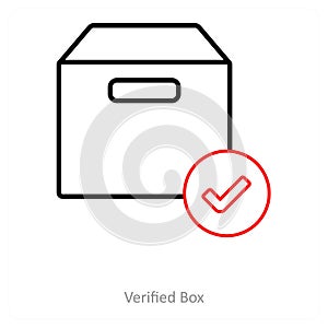 Vertified box and package icon concept